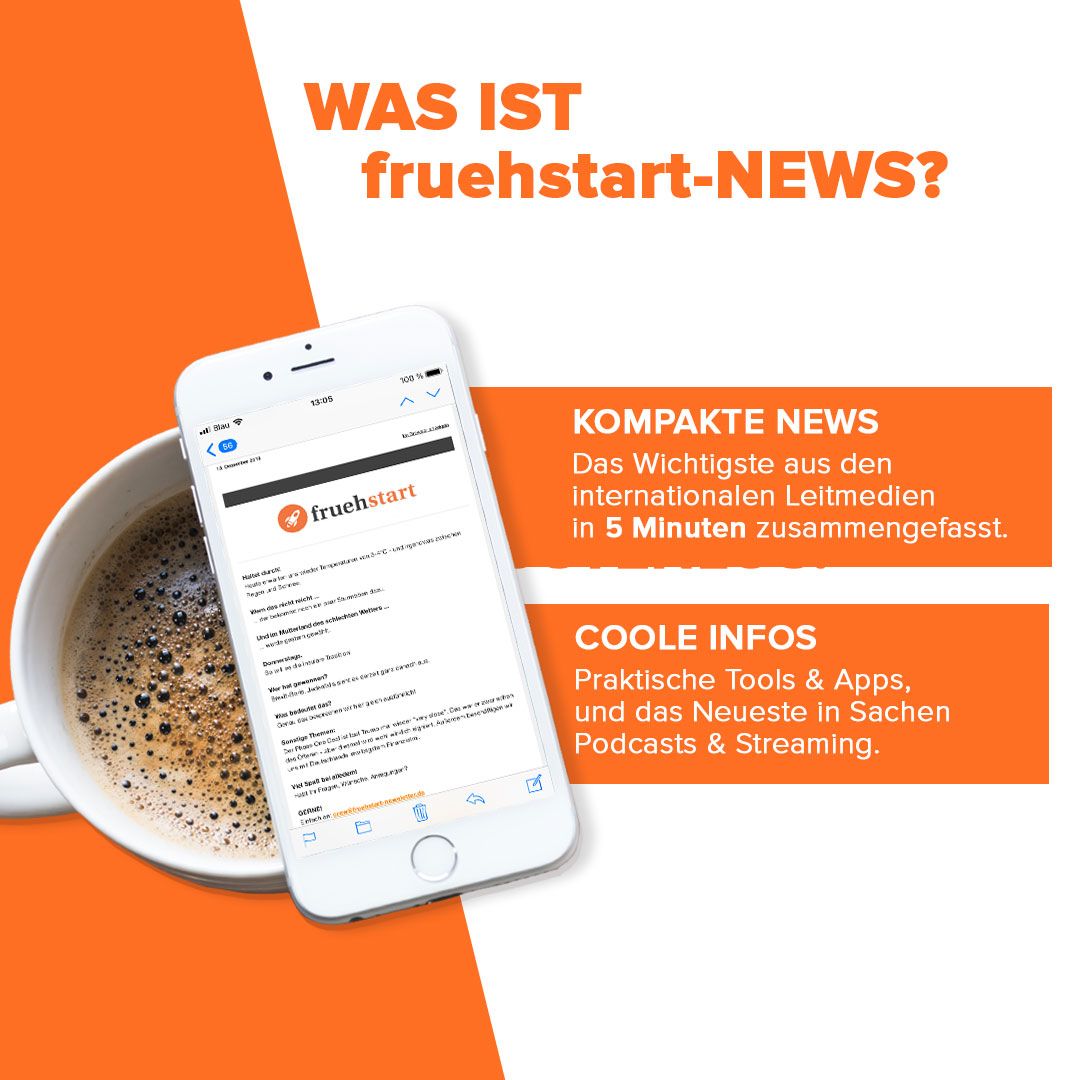 Werbeanzeige für den kostenlosen Millennial-Newsletter "fruehstart".